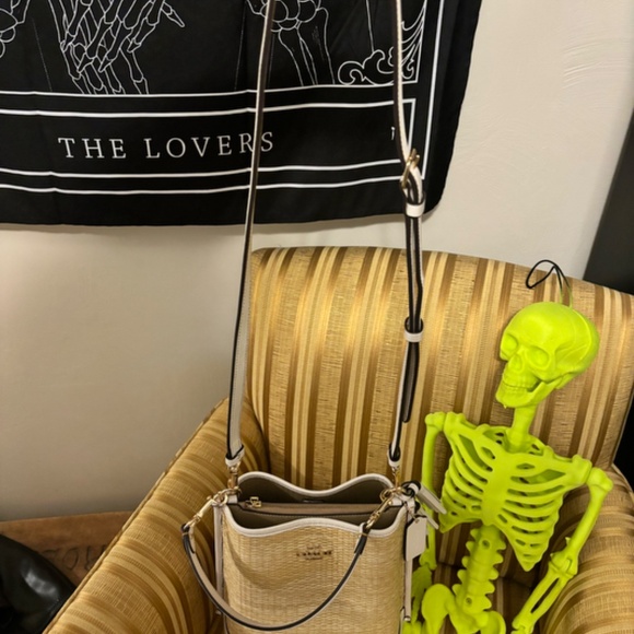 Coach Small Raffia and Straw Mollie Bucket Bag - Picture 4 of 8